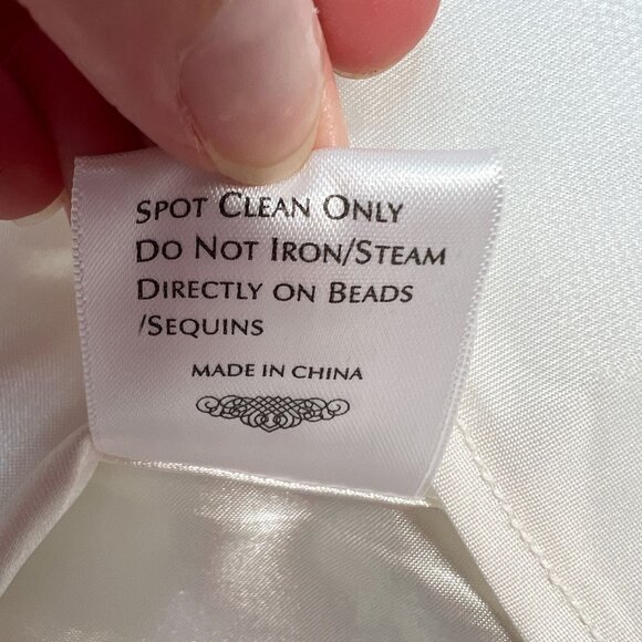 Sue Wong Nocturne Mini Cocktail Dress Embroidered Pleated Mesh White Ivory 4 - Picture 11 of 11